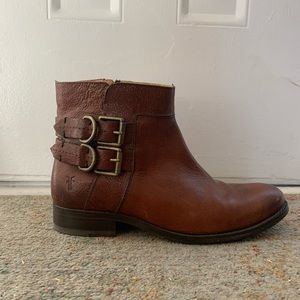 Frye Leather Cognac Chelsea Ankle Boots
